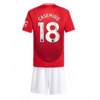 Maglia Calcio Manchester United Casemiro #18 Prima Divisa Bambino 2024-25 Manica Corta (+ pantaloncini)